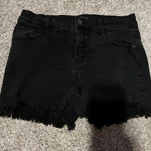 Black jean shorts